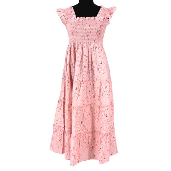 Hill House Dresses & Skirts - Hill House Home Bridgerton Ellie Nap Dress Floral Pink Tiered Midi Dress M NEW